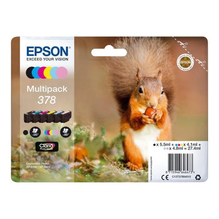 Cartuccia d'inchiostro originale EPSON Multipack 378 - confezione da 6 pezzi - Nero, Giallo, Ciano, Magenta, Magenta chiaro, Ciano chiaro