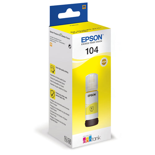 Cartuccia Inchiostro 104, Flacone Giallo Da 65Ml