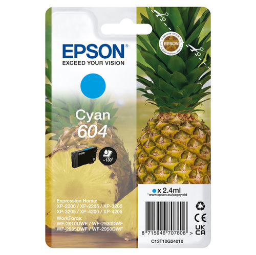 Epson Cartuccia 604 Ananas Ciano 2,4 Ml