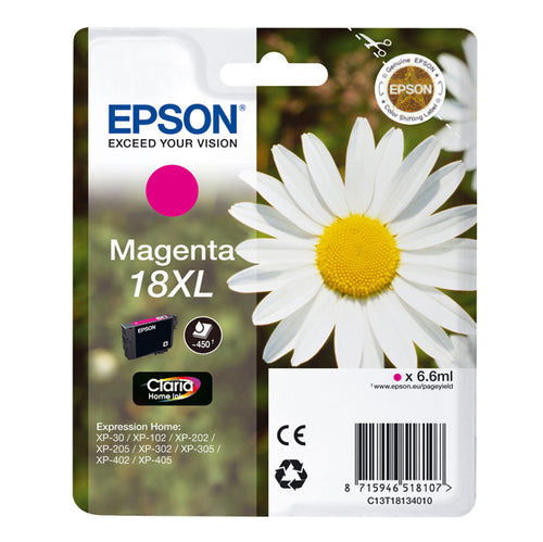 Cartuccia Magenta Epson Claria Home Serie 18Xl/Margherita In Confezione Blister