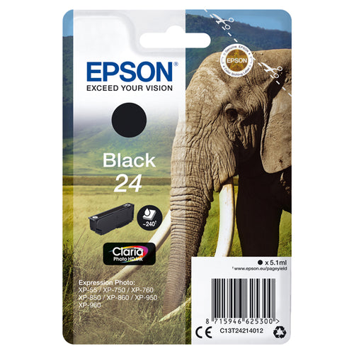 Cartuccia Nera Claria Photo Hd Serie 24 Elefante