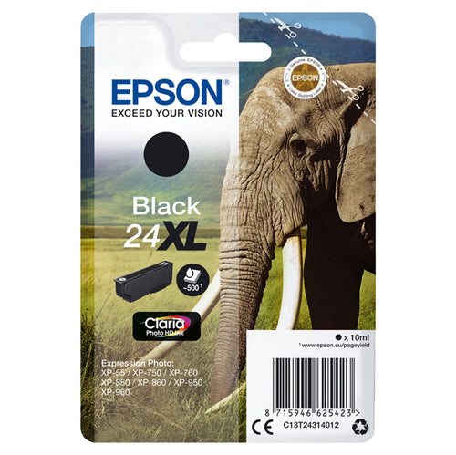 Cartuccia Nera Claria Photo Hd Serie 24Xl Elefante Blister