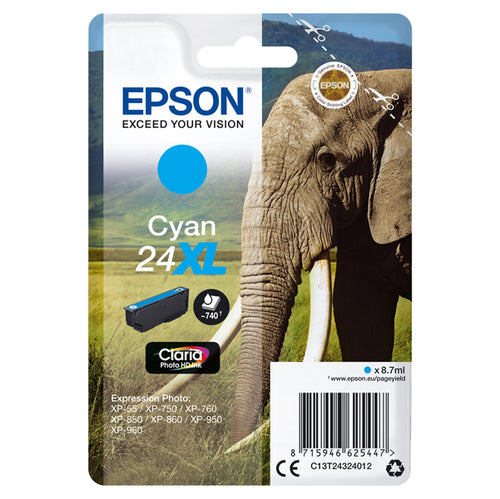 Cartuccia Ciano Claria Photo Hd Serie 24Xl Elefante Blister