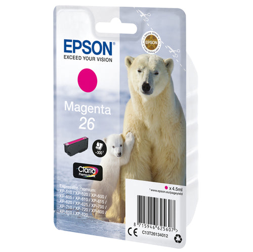 Cartuccia Magenta Epson Claria Premium Serie 26/Orso Polare In Blister Rs