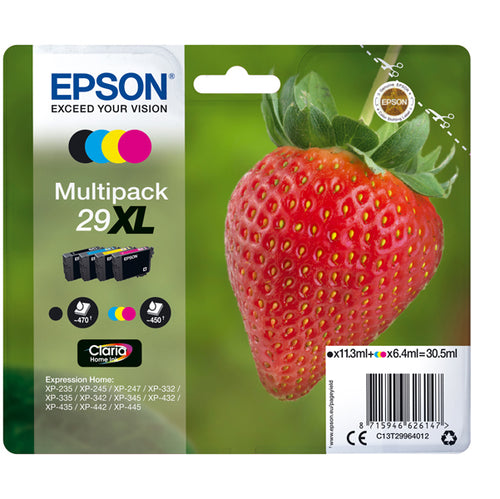 Conf. 4 Cartucce Ink 1 X Colore Srie 29Xl Fragola