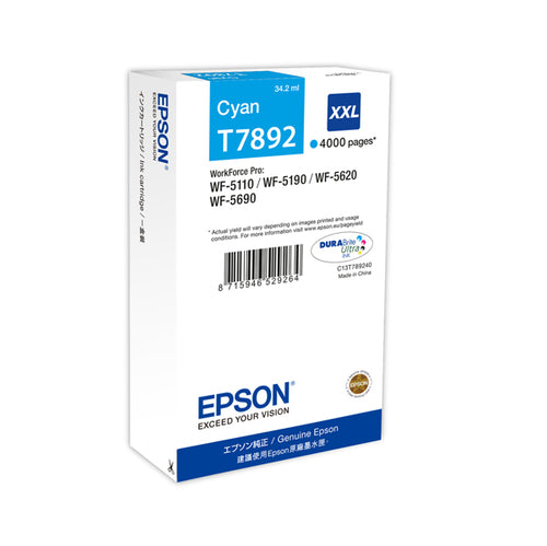 Tanica Inchiostro A Pigmenti Ciano Epson Durabrite Ultra Serie T789 Xxl