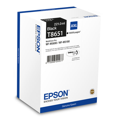 Tanica Inchiostro A Pigmenti Nero Epson Durabrite Ultra Serie Ultra T8651 Xxl