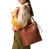 Pinko borse a tracolla donna pinko - secchiello classic pelle - marrone da donna