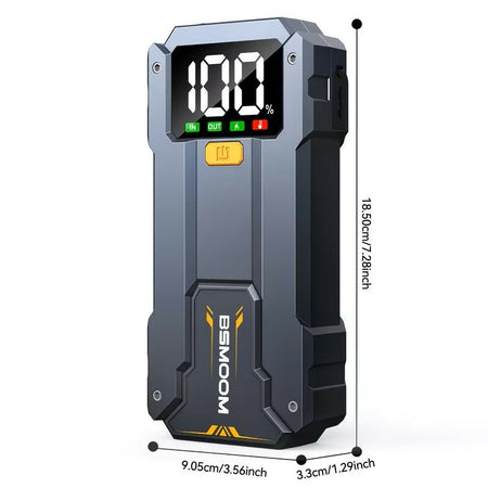 Avviatore di emergenza batteria auto 7500A con torcia LED ampio schermo LCD 12800mAh