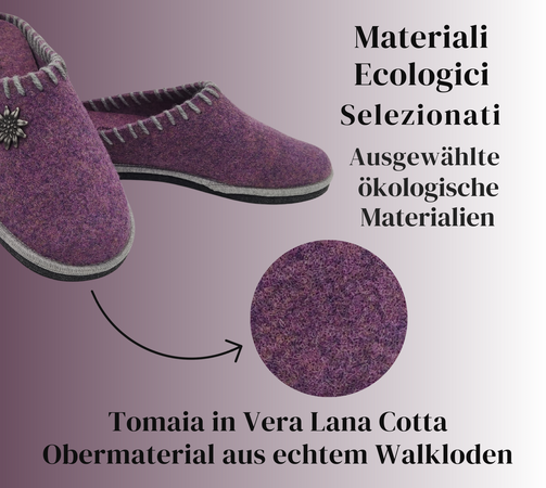 Le Originali Tirolesi Ciabatte Donna in Vera Lana Cotta, Pantofole Invernali 100% Made in Italy, Artigianato Ecosostenibil