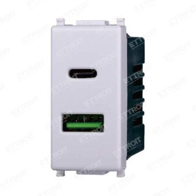 PRESA USB 2 IN 1 + TYPE-C 3,1 AMH - ElettroWatt.eu