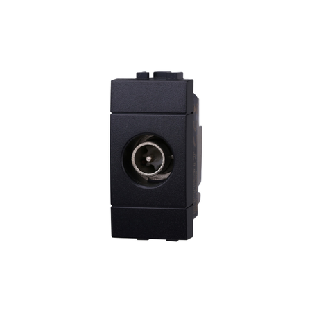 CONNETTORE TV MASCHIO PASSANTE NERO - COMPATIBILE LIVING