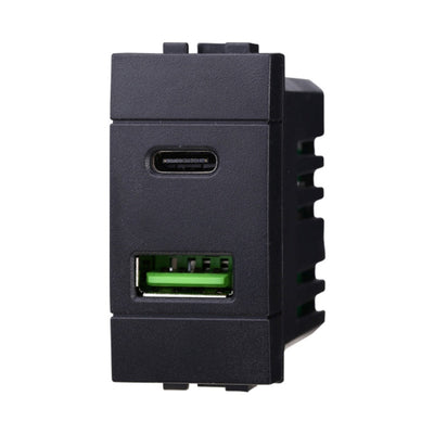 PRESA USB 2 IN 1 USB + TYPE C 3,1A
Comp. Living - ElettroWatt.eu
