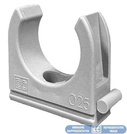 CLIP FISSATUBO A SCATTO Ø25 mm – GRIGIA