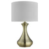 Lampada Scrivania Contemporanea Tocco Acciaio Ottone Tessuto Bianco 1 Luce E14