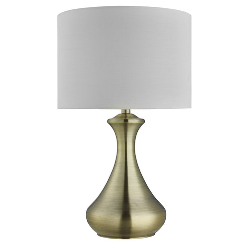 Lampada Scrivania Contemporanea Tocco Acciaio Ottone Tessuto Bianco 1 Luce E14