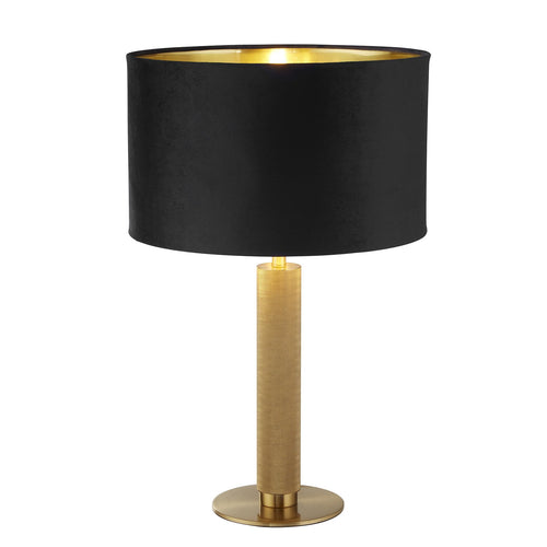 Lampada Da Scrivania Contemporanea Londra Acciaio Ottone Velluto Nero 1 Luce E27