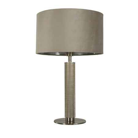 Lampada Scrivania Contemporanea Londra Acciaio Ottone Velluto Tortora 1 Luce E27