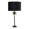 Lampada Da Scrivania Contemporanea Palma Ottone Velluto Nero 1 Luce E27