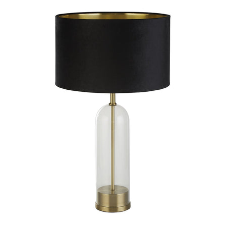 Lampada Da Scrivania Contemporanea Oxford Acciaio Ottone Tessuto Nero1 Luce E27