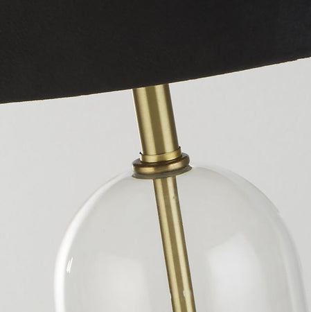 Lampada Da Scrivania Contemporanea Oxford Acciaio Ottone Tessuto Nero1 Luce E27
