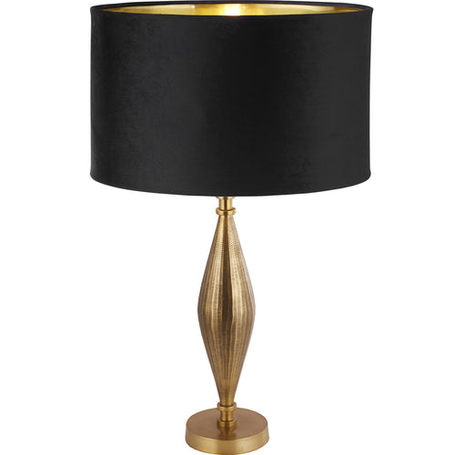 Lampada Da Scrivania Contemporanea Segale Ottone Tessuto Nero 1 Luce E27
