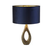 Lampada Da Scrivania Contemporanea Bucklow Ottone Tessuto Blu 1 Luce E27