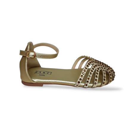 Sandalo Bambina Elegante Dorato Strass Cult Paris - Cerimonia Comunione 33-40