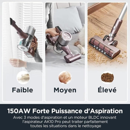 Aspirapolvere pieghevole senza fili - EUREKA AK10 Pro - 29.000 Pa - 450 W - 82 dB