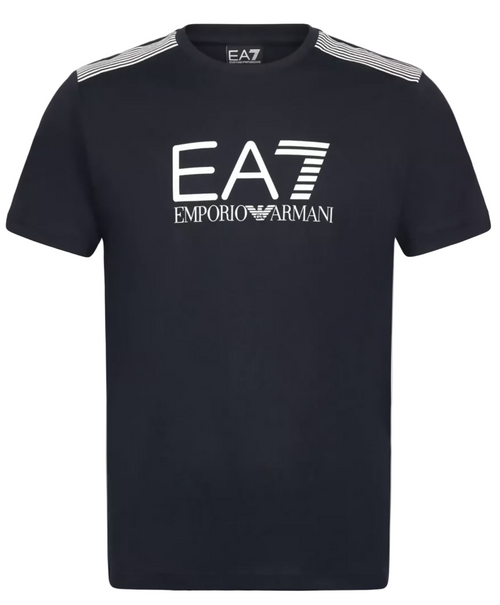 Emporio Armani T-Shirt Uomo Girocollo 7 Lines in Jersey Di Misto Cotone Asv