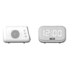 Sveglia con carica altoparlante - EVOOM - EV304601 - Bianca con caricatore wireless e altoparlante integrato