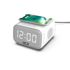Sveglia con carica altoparlante - EVOOM - EV304601 - Bianca con caricatore wireless e altoparlante integrato