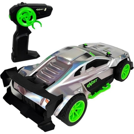 Auto telecomandata - EXOST - Metallo cromato 1:14 - 15 km/h - 31 -5 cm - argento e verde - 5 anni