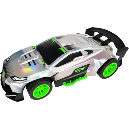 Auto telecomandata - EXOST - Metallo cromato 1:14 - 15 km/h - 31 -5 cm - argento e verde - 5 anni