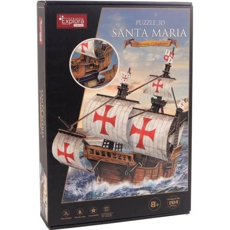 Puzzle 3D - Barca Santa Maria - Gioco di costruzione - EXPLORA - 204 pezzi - Da 8 anni in su