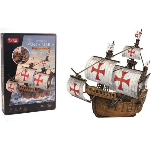 Puzzle 3D - Barca Santa Maria - Gioco di costruzione - EXPLORA - 204 pezzi - Da 8 anni in su
