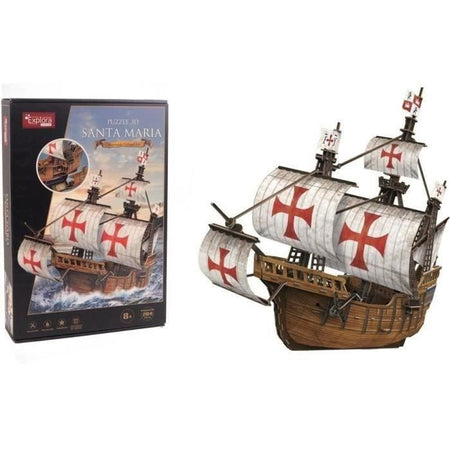 Puzzle 3D - Barca Santa Maria - Gioco di costruzione - EXPLORA - 204 pezzi - Da 8 anni in su