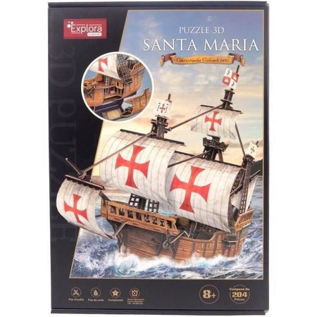 Puzzle 3D - Barca Santa Maria - Gioco di costruzione - EXPLORA - 204 pezzi - Da 8 anni in su