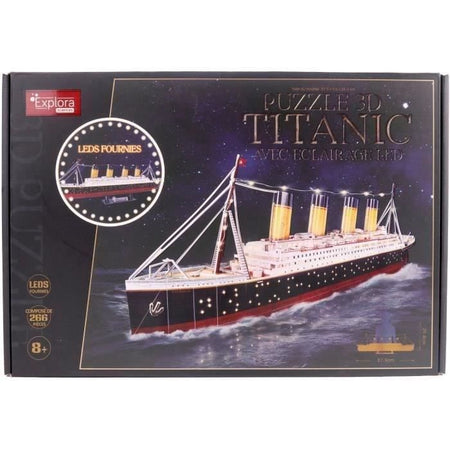 Puzzle 3D luminoso - Nave Titanic - Gioco di costruzione - EXPLORA - 266 pezzi - Età 8+