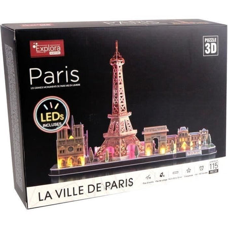 Puzzle luminoso 3D - Monumenti di Parigi - Gioco di costruzione - EXPLORA - 115 pezzi - Da 8 anni