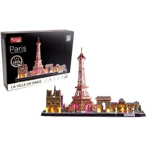 Puzzle luminoso 3D - Monumenti di Parigi - Gioco di costruzione - EXPLORA - 115 pezzi - Da 8 anni