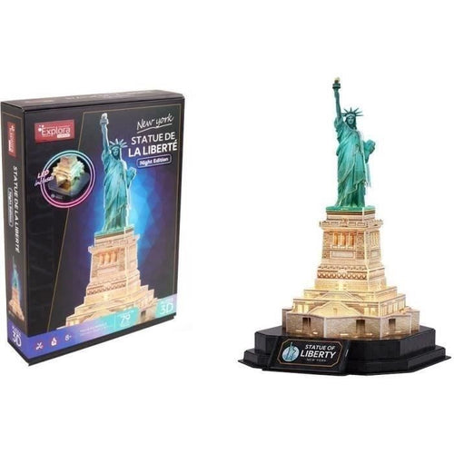 Puzzle 3D luminoso - Statua della Libertà - Set di costruzioni - EXPLORA - 79 pezzi - Età 8+