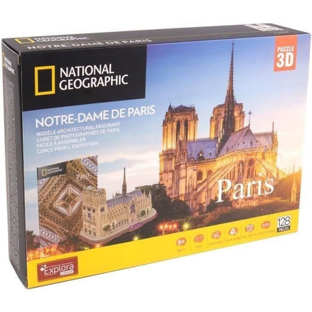 Puzzle 3D - Notre Dame de Paris - Gioco di costruzioni - EXPLORA - 128 pezzi - Da 8 anni in su