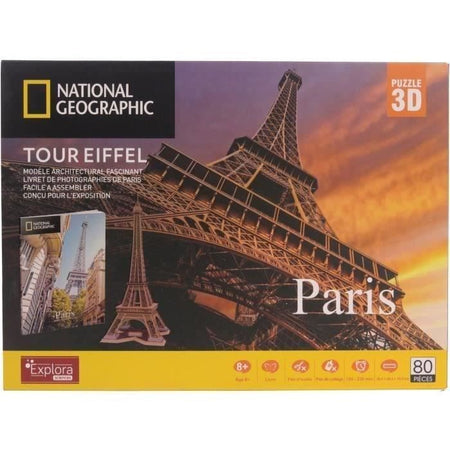 Puzzle 3D - Torre Eiffel - Gioco di costruzione - EXPLORA - 80 pezzi - Da 8 anni in su