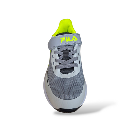 FILA Crusher FFK0076 – Sneakers Bambino Grigio Giallo Nero | Velcro e Laccio Elastico | Taglie 28-35