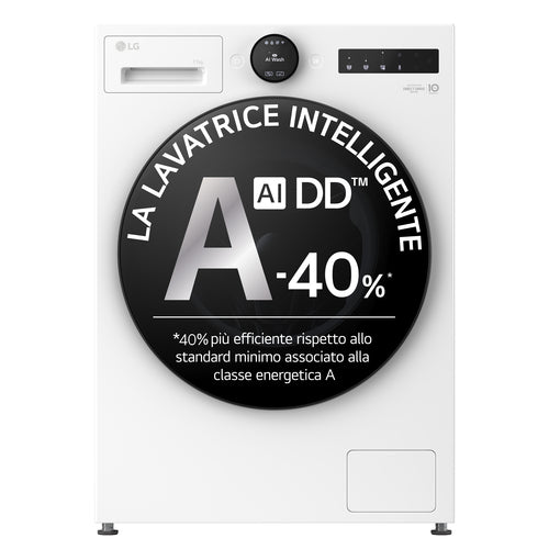 LG F4X7011TWB Lavatrice 11kg AI DD Serie X7, Classe A-40%, 1400 giri, Display Easy Circle, Wi-Fi, AI Wash, TurboWash