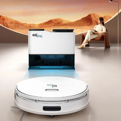 Robot aspirapolvere connesso con base svuotabile - EZICLEAN All In One Z15 Pro - 10.000 Pa - 1,5 L - Bianco