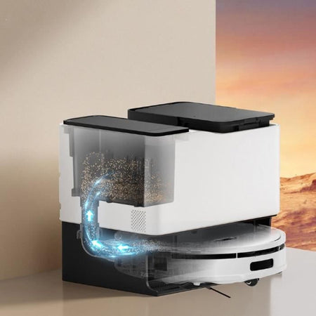 Robot aspirapolvere connesso con base svuotabile - EZICLEAN All In One Z15 Pro - 10.000 Pa - 1,5 L - Bianco