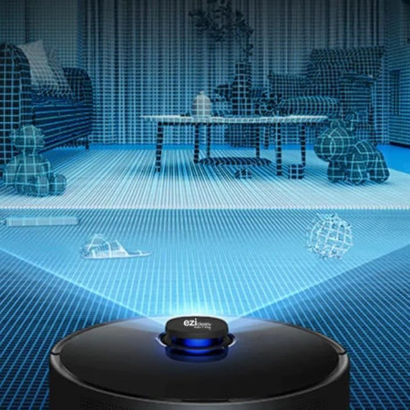 Robot aspirapolvere e lavapavimenti connesso con base aspirante EZICLEAN I-Bot Z7 Smart - 240 min - 3Kpa - 300m - 3L