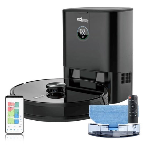 Robot aspirapolvere e lavapavimenti connesso con base aspirante EZICLEAN I-Bot Z7 Smart - 240 min - 3Kpa - 300m - 3L